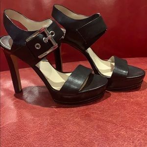 Michael Kors black leather leather heels
